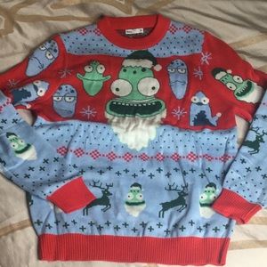 Hulu unique holiday sweater Pickle Rick SOLAR OPPOSITES